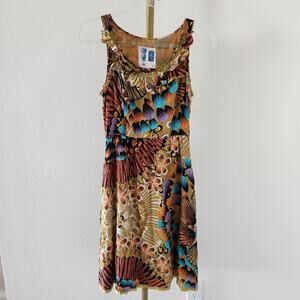Anthropologie Edme & Esyllte Lapulla Dress Womens Size 0 Patterned Silk